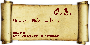 Oroszi Mátyás névjegykártya